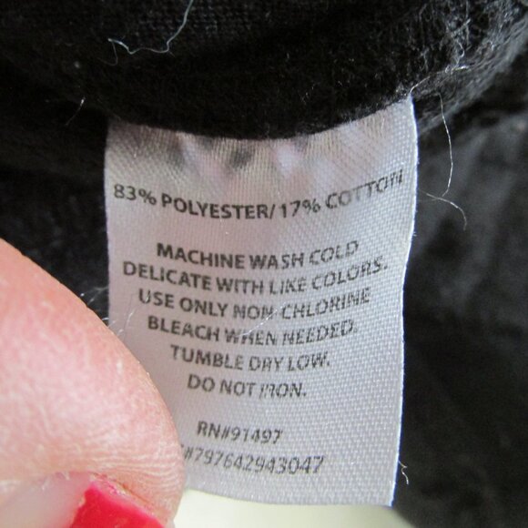 Modern Canvas Sweater Jacket‎ Women Small Black Long Sleeve Pullover Shirt Coat - Picture 4 of 5